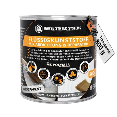 Produktbild von Flüssigfolie Transparent DIY – Flüssigkunststoff Abdichtung unsichtbar für Dach, Balkon & Reparatur, wasserdicht, UV- & wetterbeständig, lösemittelfre