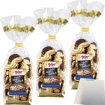 Produktbild von Hofgut Schoko-Spritzgebäck 3er Pack (3x200g Beutel) + usy Block