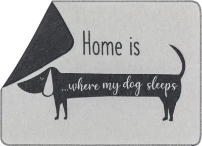 Produktbild von David Fussenegger Hundedecke 'Dackel home is...' 70 x 90 cm Filz - Grau
