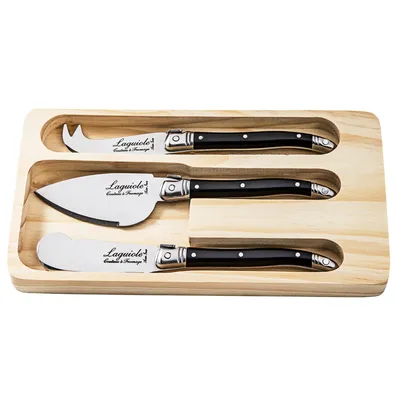 Immagine prodotto di Coltello da formaggio Laguiole Style De Vie Nero 3 pezzi
