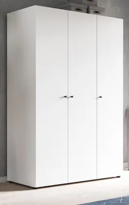 Produktbild von Kleiderschrank "Carter" in weiß Drehtürenschrank 3-türig 120 x 176 cm