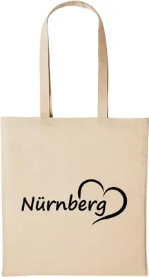 Produktbild von Huuraa Baumwollbeutel Nürnberg Geschenk Einkaufstasche Natural 10 Liter Baumwolle Nürnberg Accessoire