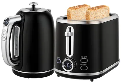 Produktbild von HOMCOM Wasserkocher Toaster Set 1,7L Edelstahl Wasserkocher 2 Scheiben Toaster