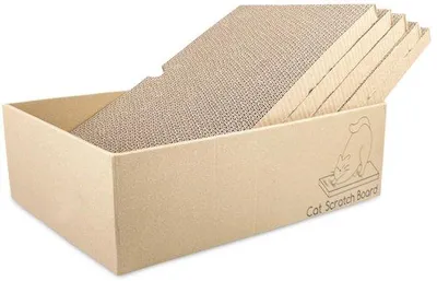 Produktbild von Kartonskratcher für Katzen, doppelseitig, 43x25x13cm, recyclebar, Spielplatz