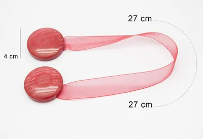 Zdjęcie produktu dla Dekoracyjne zapięcie do zasłon z magnesem MUSA czerwone, Ø 4 cm Mybesthome cena za 2 sztuki w opakowaniu