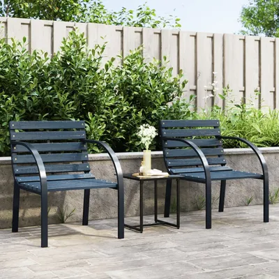 Produktbild von Gartenstühle 2 Stk. Grau Holz