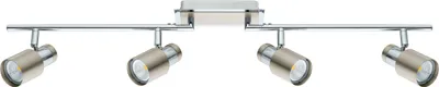 Produktbild von EGLO LED Spot DAVIDA-SD, 4-flammige Deckenleuchte, dimmbarer Deckenstrahler aus Stahl, Flurlampe in nickel-matt und chrom, Wohnzimmerlampe, warmweiß