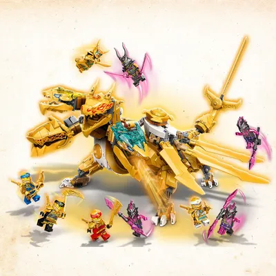 Produktbild von LEGO 71774 NINJAGO Lloyds Ultragolddrache, Set mit Drachen-Figur und 9 Mini-Actionfiguren inkl. Lloyd, Kai und Zane, Spielzeug für Kinder ab 9 Jahren, Geschenk für Mädchen und Jungen