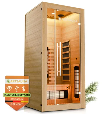 Produktbild von Artsauna Infrarotkabine Kiruna90 Premium - Vollspektrum- & Flächenstrahler, 1 Person
