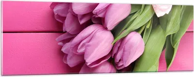 Produktbild von Bilder auf glas - Tulpen Blumenstrauß Garten - 90x30cm - Glasbilder - Wandbilder - Kunstdruck - zum Aufhängen bereit - Wanddekoration aus Glas - Glas Bilder - Wandbild auf Glas - GAB90x30-2722