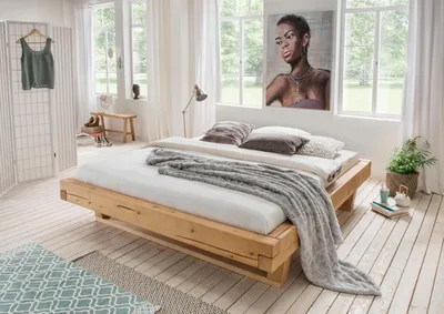 Produktbild von Monaco Balkenbett Bett OK 140x200 Fichte Natur