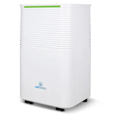 Produktbild von Aironex LO12 Luftentfeuchter elektrisch 12L/Tag – flüsterleise (36 dB), ideal für Schlafzimmer & Badezimmer, 2L Tank, Automatikmodus mit Hygrometer