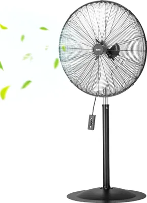 Produktbild von VEVOR Industrieller Standventilator, 810 mm, 85-Grad-Oszillationsventilator, höhenverstellbare Ventilatoren mit 3 einstellbaren Geschwindigkeiten, Windmaschine für Wohnzimmer, Zuhause, Büro, Schwarz