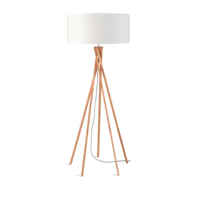 Produktbild von GOOD&MOJO - Stehleuchte Kilimanjaro - Weiß/Bambus - Ø60cm für Wohnzimmer, Schlafzimmer