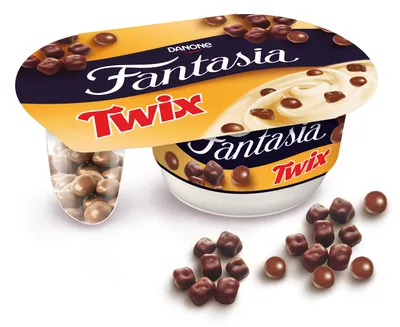 Zdjęcie produktu dla Jogurt Fantasia Twix Karmelowo-Czekoladowy 120 g