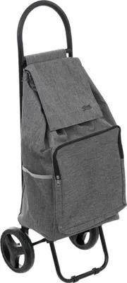 Produktbild von Einkaufswagen - 2 Räder - Grau - Stahl und Polyester - 95 cm
