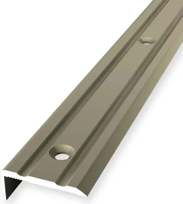 Produktbild von Treppenkantenprofil 10 x 24.5 x 1000 mm Treppenkante Winkelleiste Treppenprofil Aluminium eloxiert Geriffelt Versenkt Gebohrt Sandfarbig Küberit