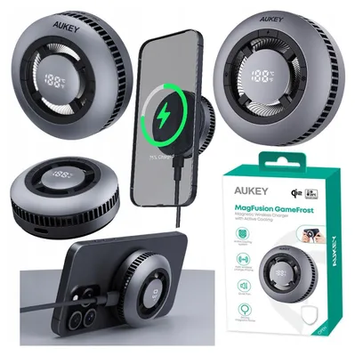 Produktbild von Aukey MagFusion GameFrost Qi2 Magnetic Wireless Charger Black