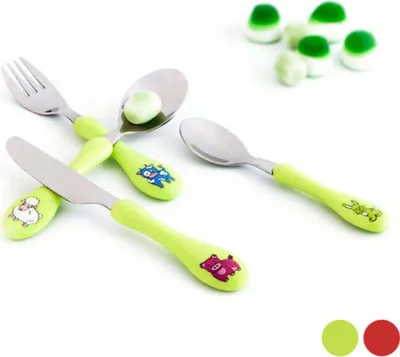 Produktbild von Besteckset Amefa Enfant (4 pcs): Fuchsienrot