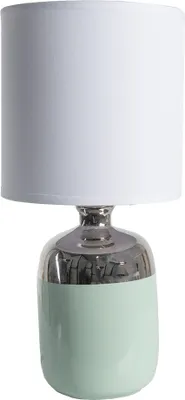 Produktbild von Clayre & Eef Tischlampe Ø 15x33 cm Weiß Silberfarbig Keramik