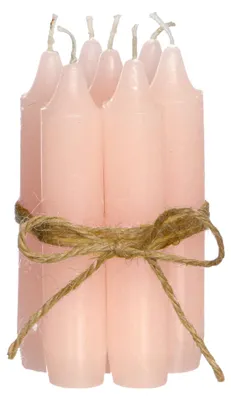Productafbeelding van Diner kaarsen set 7 stuks H. 11 cm zacht roze Hortus