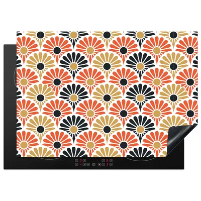 Produktbild von KitchenYeah© Herdabdeckplatte Blumen - Japan - Muster , 75x52cm, Küche Deko, Glaskeramikkochfeld Herdabdeckung, Abdeckplatte fùr Kochfeld