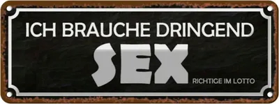 Produktbild von vianmo Blechschild 10x27 cm ich brauche dringend Sex Dekoration Spruch Zitat