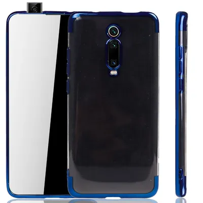 Zdjęcie produktu dla Etui na telefon komórkowy Xiaomi Mi 9T Blue - Clear - TPU Silicone Case Backcover w przezroczystym niebieskim kolorze