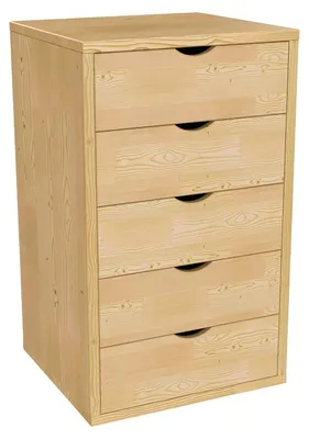 Image de Caisson à tiroirs 5 en bois massif, Miel