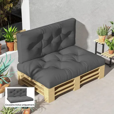 Produktbild von Sweiko Sitzpolster Sitzkissen Polsterauflage, mit Knopfheftung, 120 x 80 x 12 cm, Grau