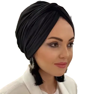 Produktbild von SassyGoods Chemo Cap - 1 Größe - Beanie Mütze, Chemo Mützen Caps Für Frauen - Turban Schwarz
