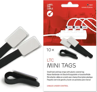 Produktbild von Label-The-Cable Mini, 10 kleine Klettbinder mit Beschriftungstafeln in Kunsto...
