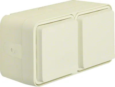 Produktbild von Berker Doppelsteckdose SCHUKO 47753522 m.Klappdeckel AP W.1 polarweiß