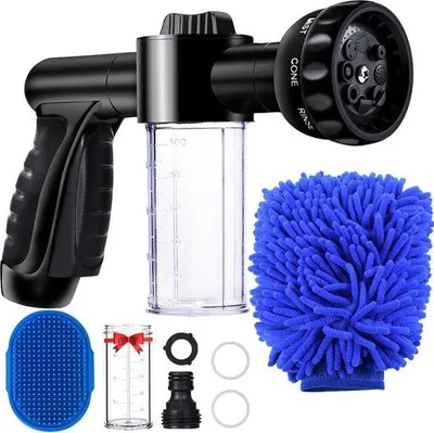 Immagine prodotto di Doccia da giardino con dispenser di sapone, idropulitrice per auto, animali domestici e piante