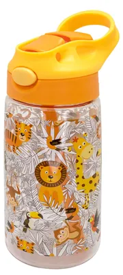 Kinder-Trinkflasche Tritan mit Strohhalm, Löwe, 450 ml, BPA-frei
