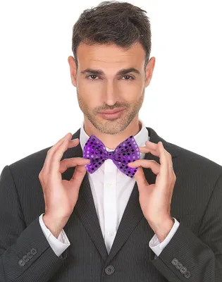 Produktbild von Fliege mit Pailletten Accessoire violett - Einheitsgröße