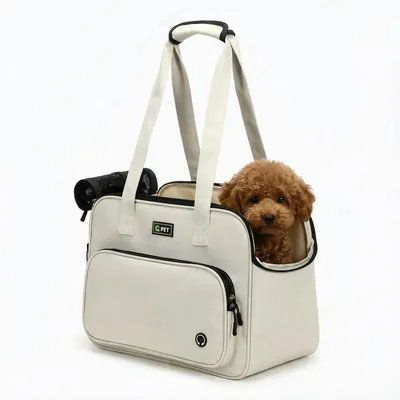 Produktbild von Hundetransporttasche für kleine Hunde und Katzen, 43x20x30cm, Beige