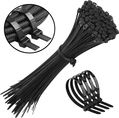 Obrázek produktu pro Polyamidové kabelové pásky, černé 140x2,5 mm 100 kusů