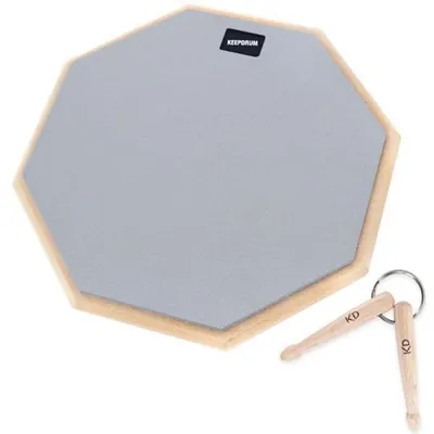 Produktbild von keepdrum Practice Pad Grau Übungspad 12 mit Schlüsselanhänger