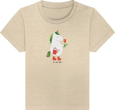 Produktbild von Mr. & Mrs. Panda Babyshirt Einhorn Gärtner 24. - 36. Monat - Natural Raw - Geschenk, Einhörner, Unicorn, Blume, Stiefel,  T-Shirt, Baby Top, Luftballon, Shirt, Garten
