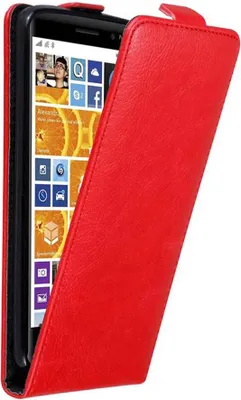 Produktbild von Cadorabo Hülle für Nokia Lumia 830 Schutz Hülle in Rot Flip Etui Handyhülle Case Cover