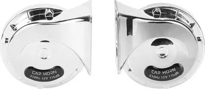 Obrázok produktu pre 2ks auto klaksón 510Hz 115Db strieborný univerzálny pre všetky 12V nákladné vozidlá RV motorky UTV ATV