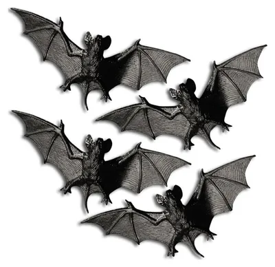 Image de Chauve-souris Halloween noir-brun set de 4 pièces 11cm - taille unique