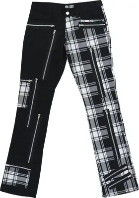 Zdjęcie produktu dla Nix Gut - Spódnica w kratę, damskie spodnie czarno-białe, krój slim fit