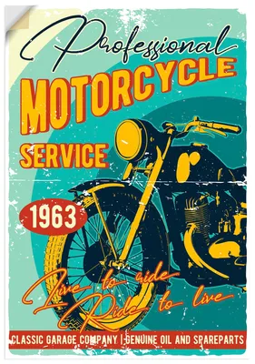 Produktbild von ARTland Wandbild, selbstklebend Classic Motorcycles Größe: 90x130 cm