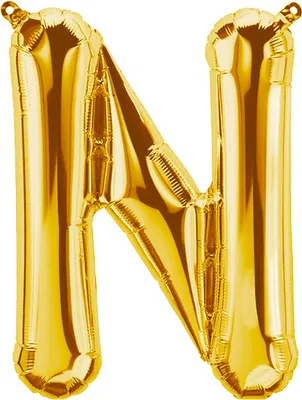 Produktbild von Folienballon Buchstabe N, gold, ca. 80 cm, für Luftbefüllung