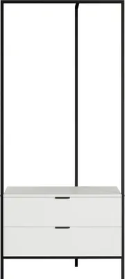 Produktbild von trendteam Kompaktgarderobe Jody Weiß Matt/Metall Schwarz B/H/T 85/190/47 cm