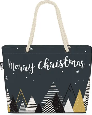 Produktbild von VOID Merry Christmas Wald Strandtasche Shopper 58x38x16cm 23L XXL Einkaufstasche Tasche Reisetasche Beach Bag