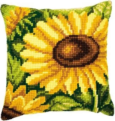 Produktbild von Vervaco KK703 Kreuzstichkissen Motiv Sonnenblumen