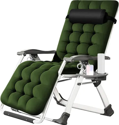 Image de Chaise de jardin Chaise longue Transat pliable avec coussin Métal SR11 ol